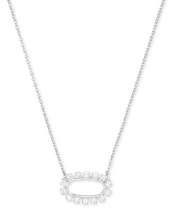 Elisa Open Frame Crystal Pendant Necklace in Silver by Kendra Scott