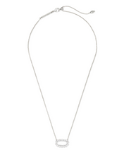 Load image into Gallery viewer, Elisa Open Frame Crystal Pendant Necklace in Silver by Kendra Scott