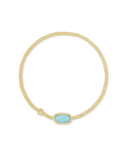 Kendra Scott Grayson Gold Stretch Bracelet in Light Blue Magnesite