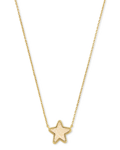 Jae Star Gold Pendant Necklace in Iridescent Drusy by Kendra Scott