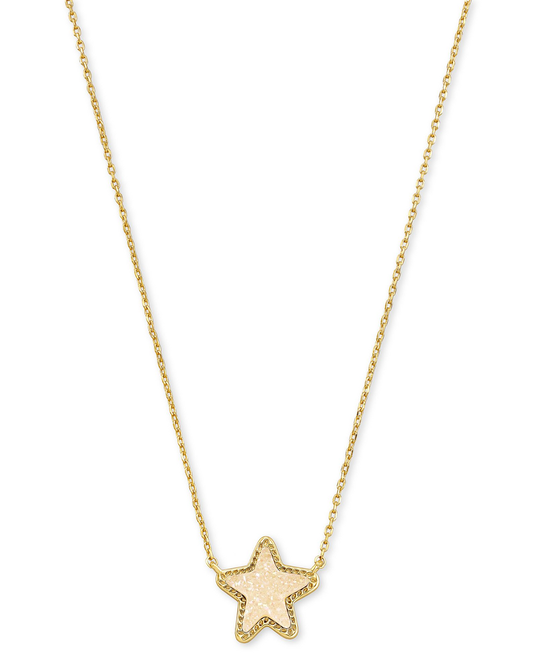 Jae Star Gold Pendant Necklace in Iridescent Drusy by Kendra Scott