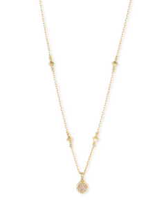 Nola Short Gold Pendant Necklace in Iridescent Drusy by Kendra Scott