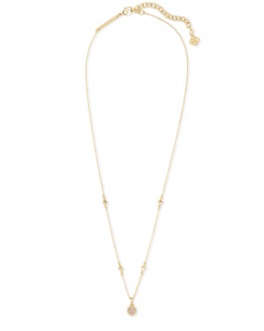 Nola Short Gold Pendant Necklace in Iridescent Drusy by Kendra Scott