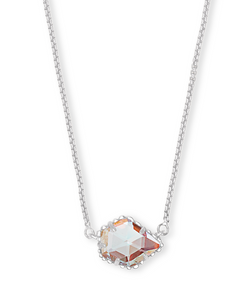 Tess Silver Pendant Necklace in Dichroic Glass by Kendra Scott