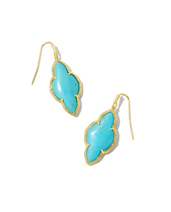 Abbie Drop Earrings in Gold Varigated Turquoise by Kendra Scott