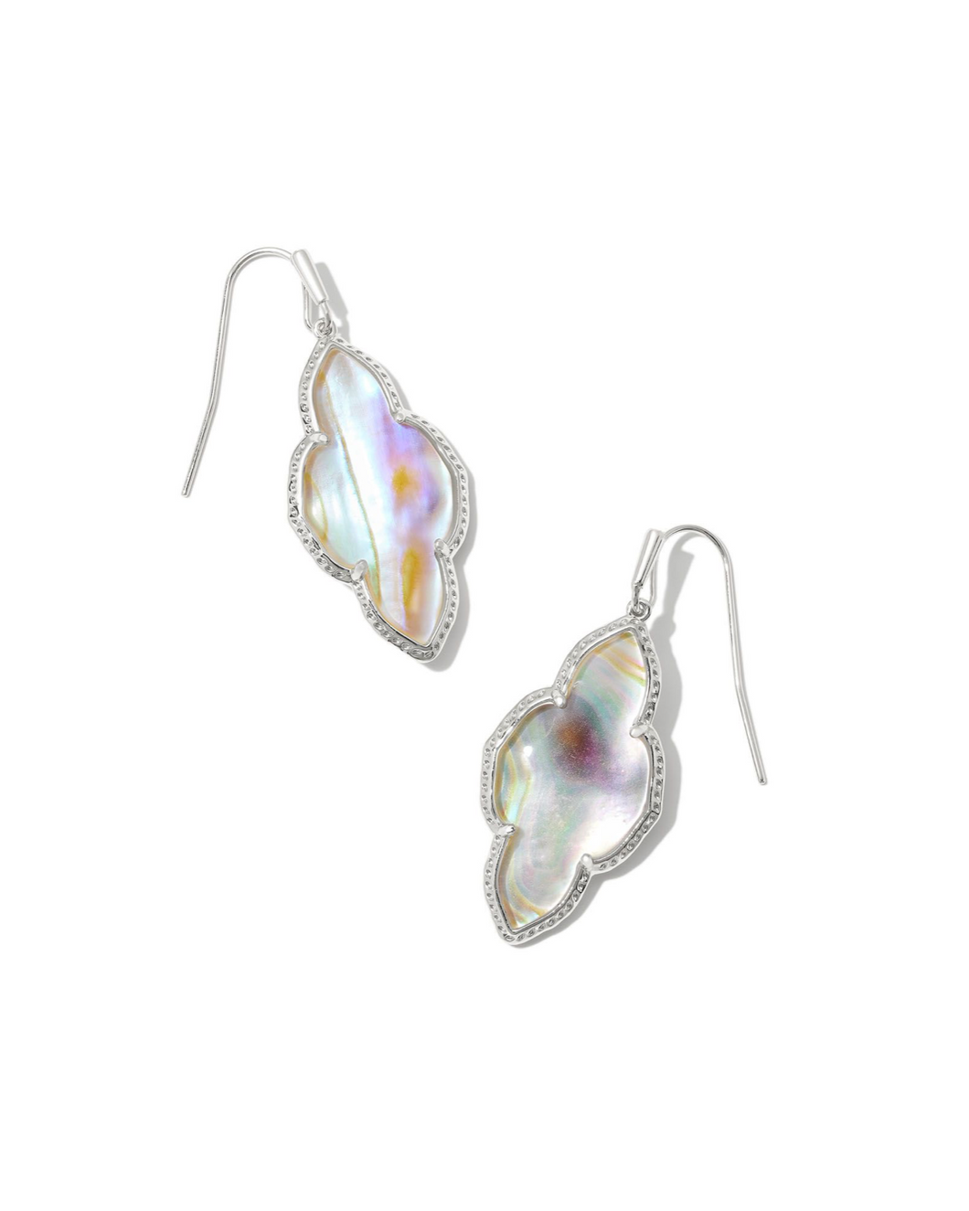 Abbie Drop Earrings in Silver Iridescent Abalone by Kendra Scott