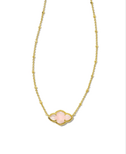 Load image into Gallery viewer, Abbie Gold Pendant Necklace in Rose Quartz by Kendra Scott