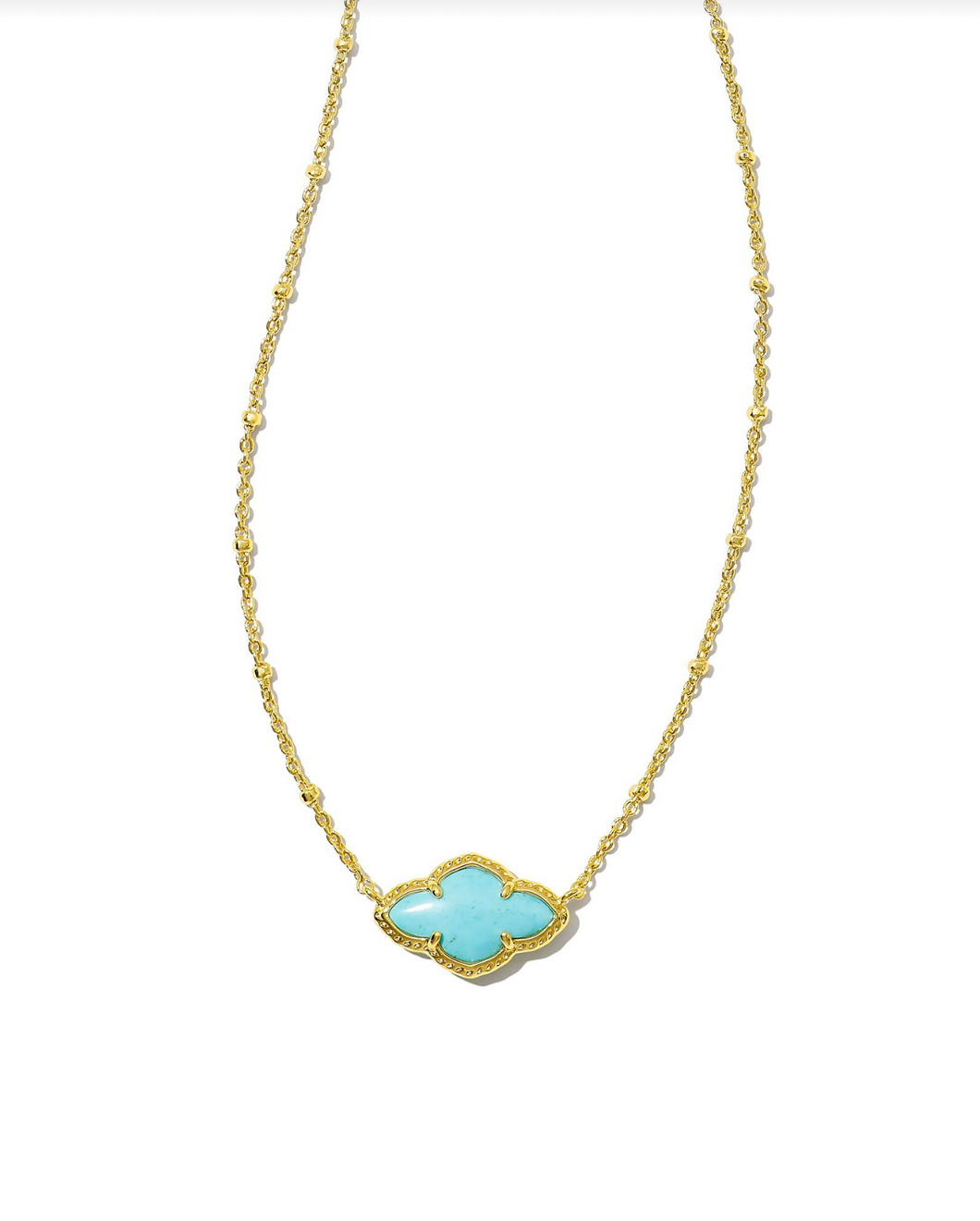Abbie Gold Pendant Necklace in Variegated Turquoise by Kendra Scott