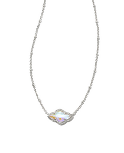 Abbie Silver Pendant Necklace in Iridescent Abalone by Kendra Scott