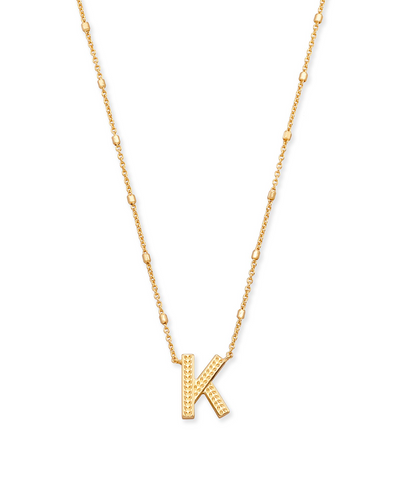 Letter K Pendant Necklace in Gold by Kendra Scott