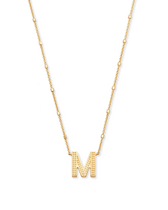 Letter M Pendant Necklace in Gold by Kendra Scott