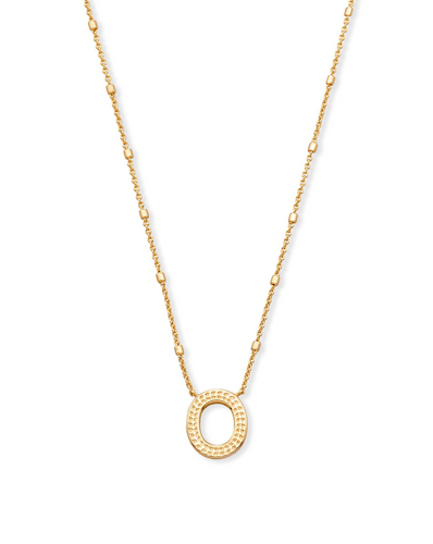 Letter O Pendant Necklace in Gold by Kendra Scott