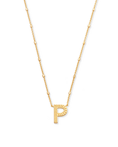 Letter P Pendant Necklace in Gold by Kendra Scott