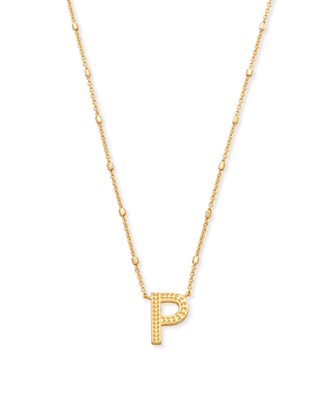 Letter P Pendant Necklace in Gold by Kendra Scott