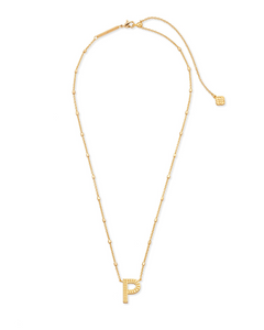 Letter P Pendant Necklace in Gold by Kendra Scott