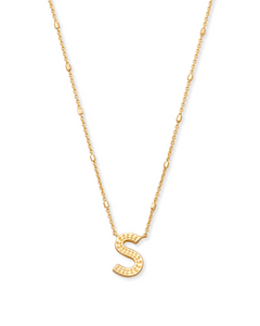 Letter S Pendant Necklace in Gold by Kendra Scott