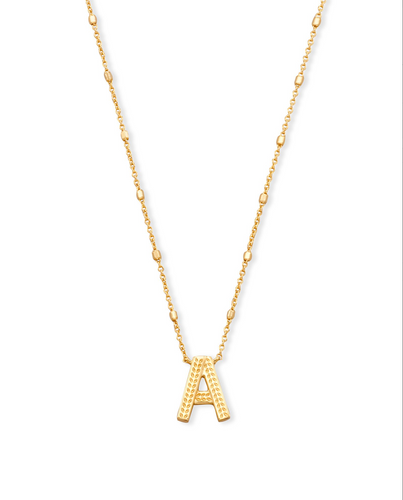 Letter A Pendant Necklace in Gold by Kendra Scott