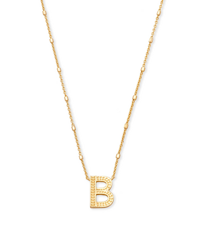 Letter B Pendant Necklace in Gold by Kendra Scott