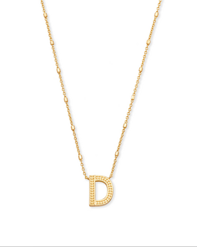 Letter D Pendant Necklace in Gold by Kendra Scott