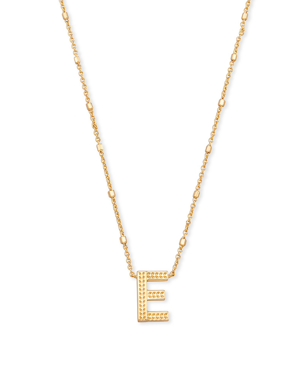 Letter E Pendant Necklace in Gold by Kendra Scott