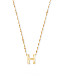 Letter H Pendant Necklace in Gold by Kendra Scott