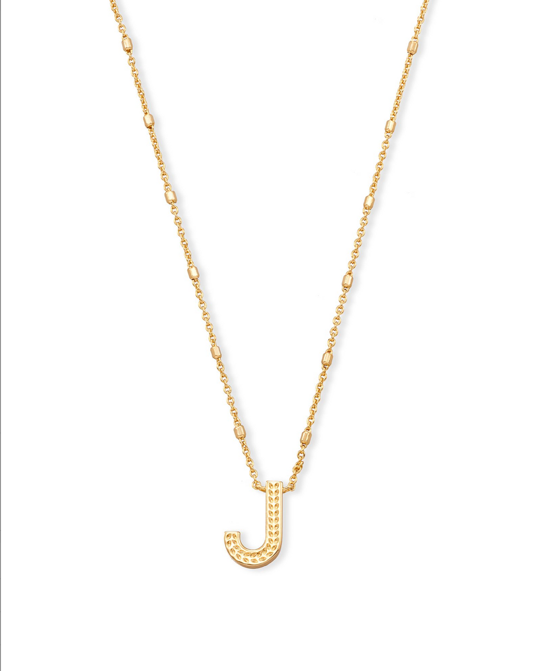 Letter J Pendant Necklace in Gold by Kendra Scott