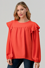 Load image into Gallery viewer, The Sarah Long Sleeve Blouse (Curvy)- Orange