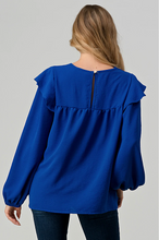 Load image into Gallery viewer, The Sarah Long Sleeve Blouse(PLUS)- Royal Blue