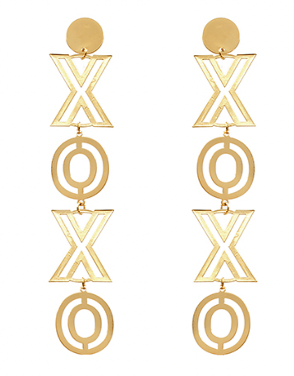 XOXO Drop Earrings - Gold