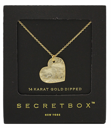 Floating Heart Necklace by Secret Box - Gold