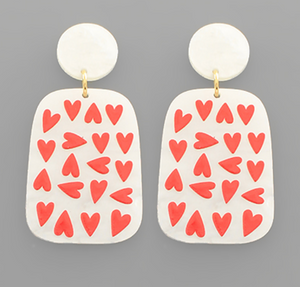 Game of Heart Earrings - Pink or White