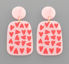 Load image into Gallery viewer, Game of Heart Earrings - Pink or White