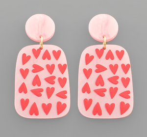 Game of Heart Earrings - Pink or White