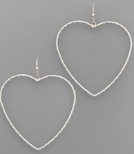 Load image into Gallery viewer, Textured Heart Earrings - *Gold or Silver*