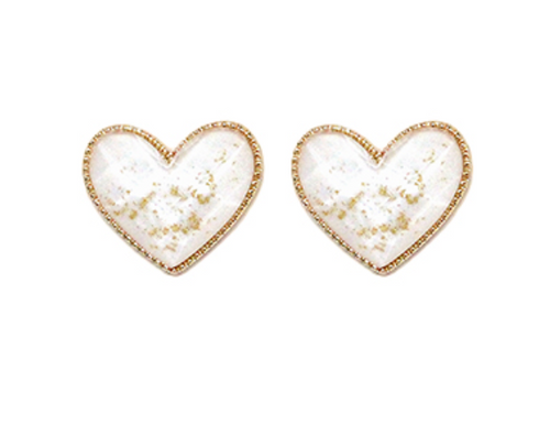 Golden Flakes Heart Earrings