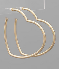 Load image into Gallery viewer, Shiny Heart Hoops *Gold or Silver*