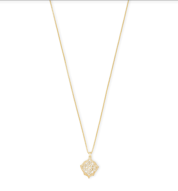Kacey Gold Pendant Necklace in Gold Filigree by Kendra Scott