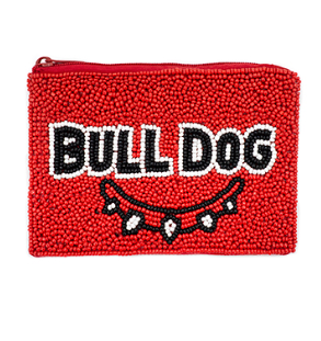 Bulldog Beaded Coin Pouch
