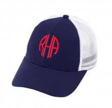 Load image into Gallery viewer, Monogrammed Trucker Hat - Multiple Color Options {Includes Monogram}