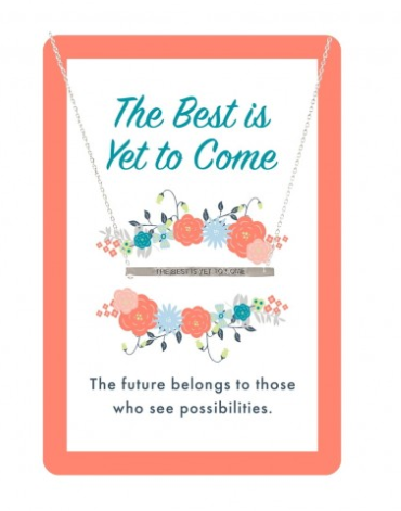 The Best is Yet to Come- Silver Bar Necklace & Keepsake Card