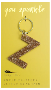 Super Glittery Letter Key Chain