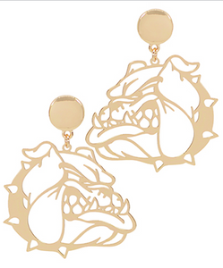 Bulldog Fight Drop Earrings *Gold or Silver*