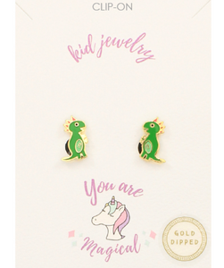 Little Dinosaur Clip On Earrings