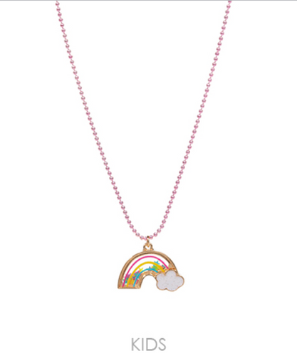 Glitter Rainbow Charm Necklace