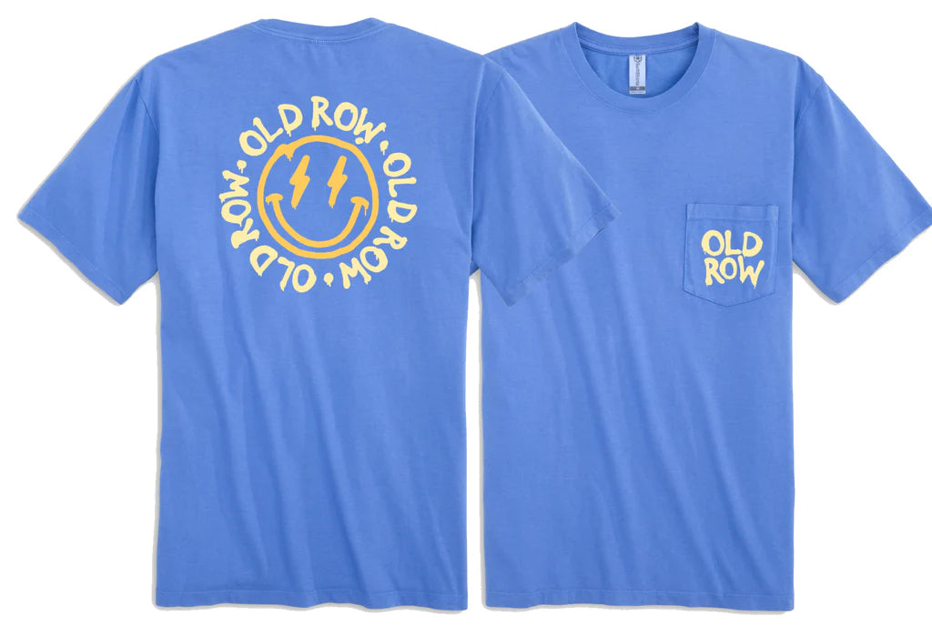 Old Row Smiley Face 2.0 Pocket Tee - Blue