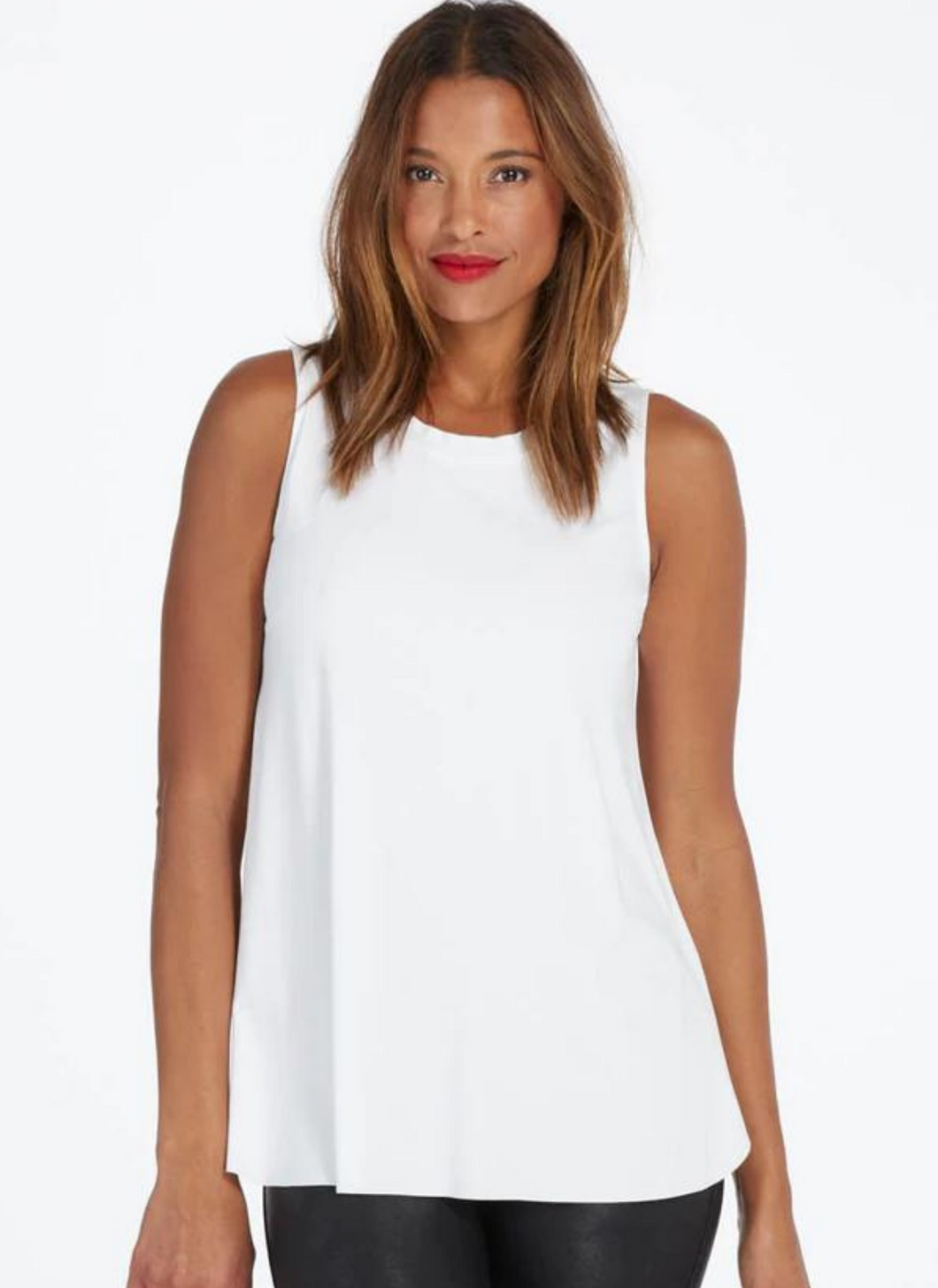 Spanx Muscle Tank Perfect Length Top - White