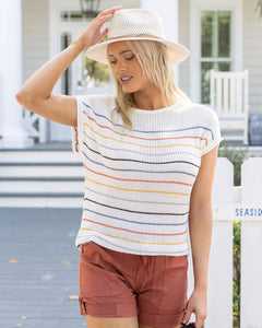 Grace & Lace Slouchy Striped Sweater Tee