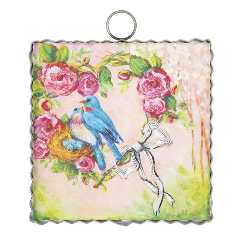 RTC Mini Gallery Charm - Blue Lovebirds