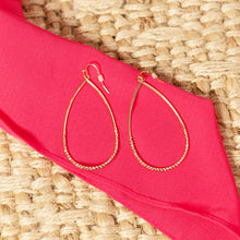 Load image into Gallery viewer, Rope Edge Teardrop Earrings - Gold by Viv &amp; Lou