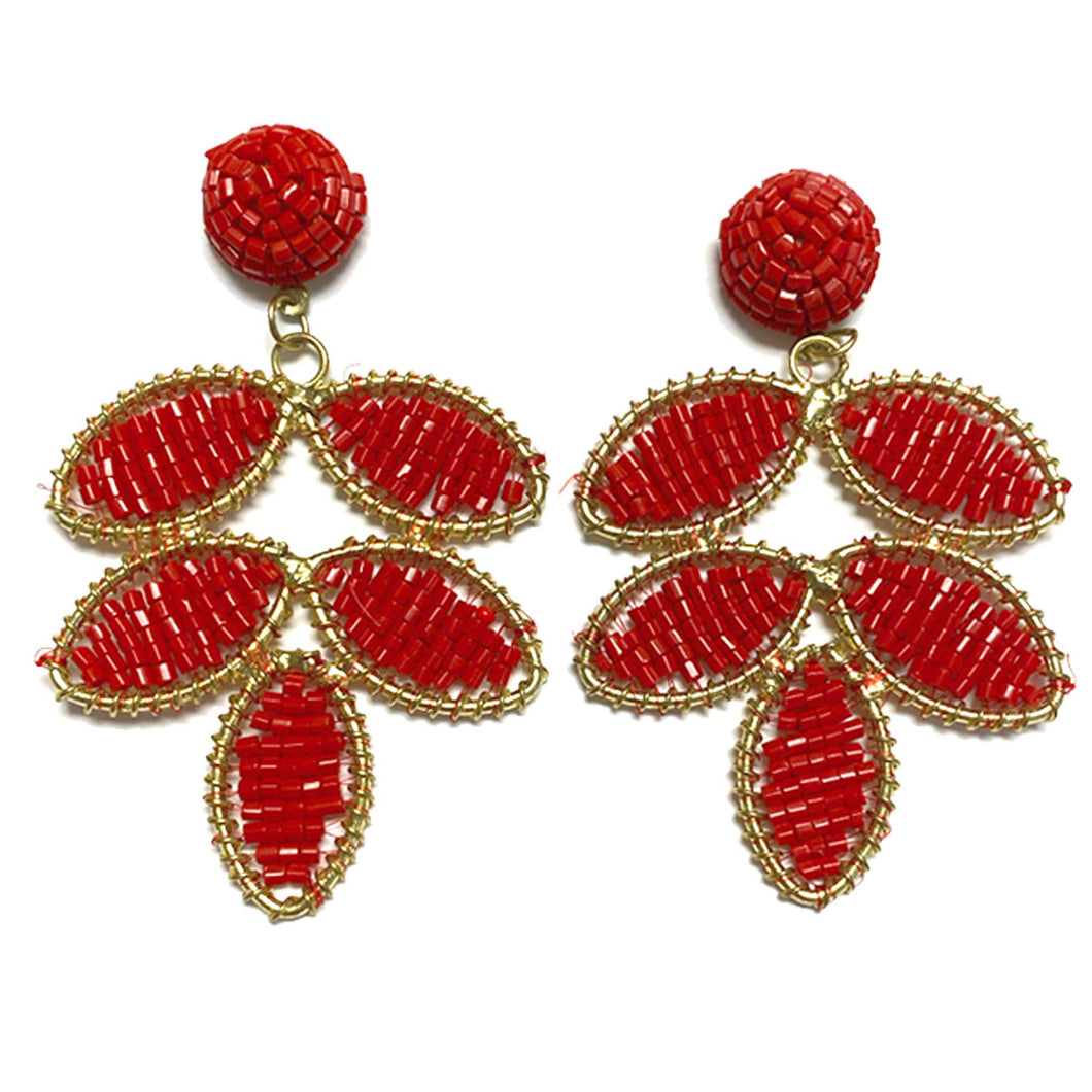Red Aria Earrings by Viv and Lou